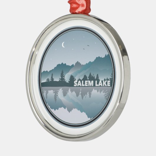 Ornement En Métal Salem Lake North Carolina Reflection (Gauche)