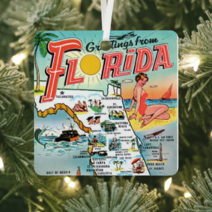 Ornement En Métal Salutations de Floride