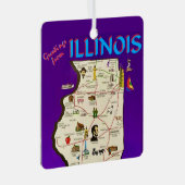 Ornement En Métal Salutations vintage Illinois (Avant droite)