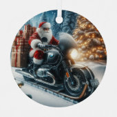 Ornement En Métal Santa Claus À Moto BMW (Recto)