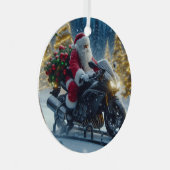 Ornement En Métal Santa Claus À Moto Yamaha (Avant droite)