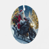 Ornement En Métal Santa Claus À Moto Yamaha (Avant gauche)