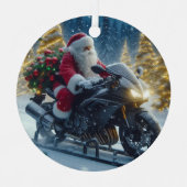 Ornement En Métal Santa Claus À Moto Yamaha (Recto)