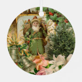 Ornement En Métal Santa Claus Noël Antiquité Belle Art (Verso)