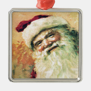 Ornement En Métal Santa Claus Vintage Christmas