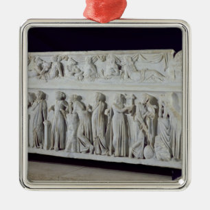 Ornement En Métal Sarcophage avec la frise des neuf Muses