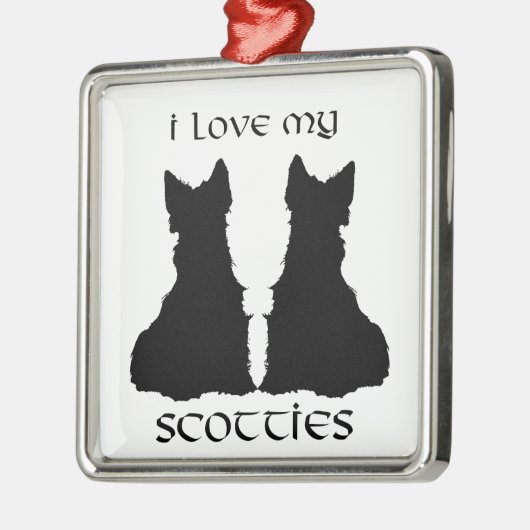 Ornement En Métal Scottie Dog Love Silhouettes Ornament (Gauche)