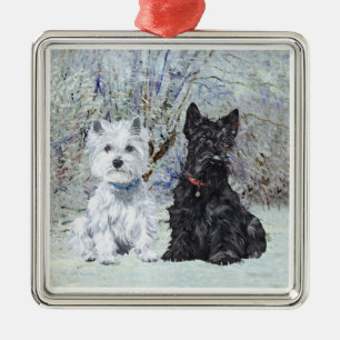 Ornement En Métal Scottie et Westie Ornament