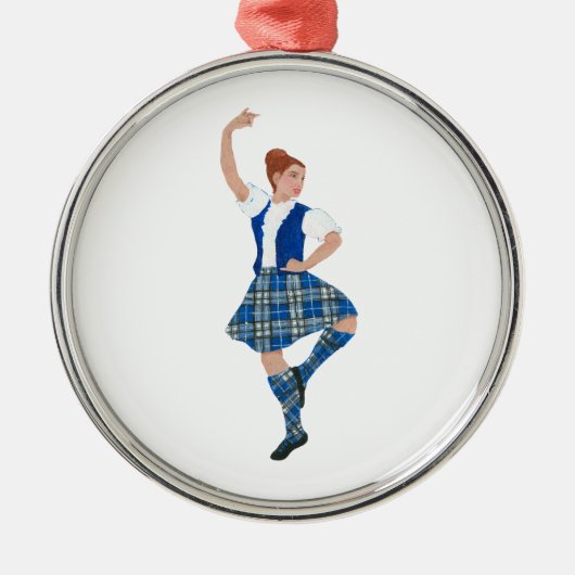 Ornement En Métal Scottish Highland Dancer - Nevil Plaid (Devant)