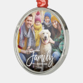 Ornement En Métal Script moderne Brascript Family Photo Round (Gauche)
