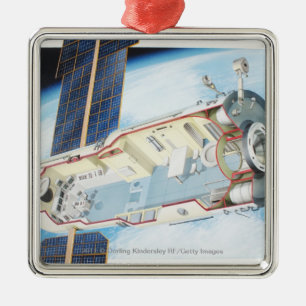 Ornement En Métal Section transversale de station spatiale actionnée