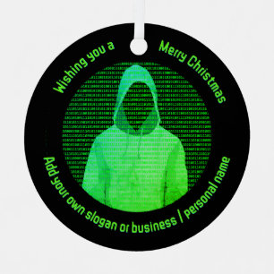 Ornement En Métal Sécurité informatique à Noël - Restez en sécurité