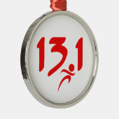 Ornement En Métal Semi-marathon 13,1 de rouge (Droite)