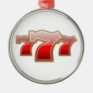 Ornement En Métal Sept Chanceux - Jackpot de Machine à Sous