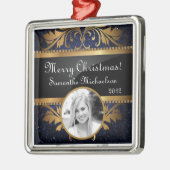 Ornement En Métal Séquence de Parties scintillant bleue personnalisé (Gauche)