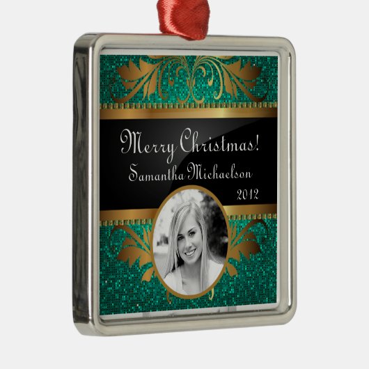 Ornement En Métal Séquence de Parties scintillant Turquoise personna (Droite)