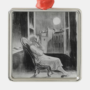 Ornement En Métal Série "Bas-Bleus de Les", lune d'O