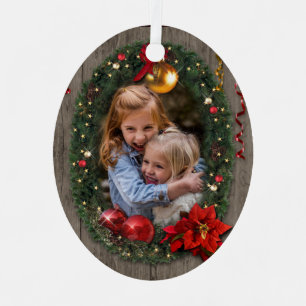 Ornement En Métal Serre de Noël avec votre photo(s)
