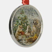 Ornement En Métal Shared Warmth Whimsical Farmhouse Animals Campfire (Droite)