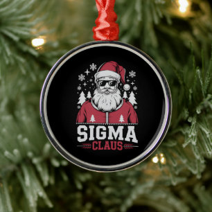 Ornement En Métal Sigma Claus Cool Père Noël Noël Rizz Rizzler Mème