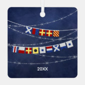 Ornement En Métal Signal de Noël Joyeux Nautique Dé (Verso)