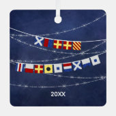 Ornement En Métal Signal de Noël Joyeux Nautique Dé (Recto)