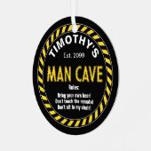 Ornement En Métal Signature Man Cave avec prudence Effet de bande et (Avant gauche)