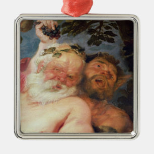 Ornement En Métal Silenus ivre soutenu par des satyres, c.1620