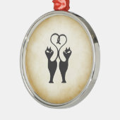 Ornement En Métal Silhouette à deux chats (Gauche)