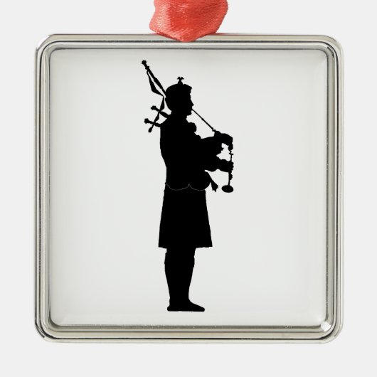 Ornement En Métal Silhouette de Bagpiper écossaise (Devant)