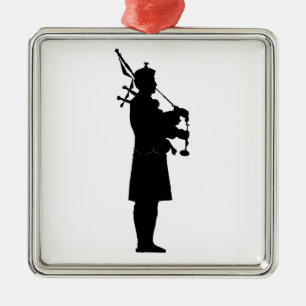 Ornement En Métal Silhouette de joueur de cornemuse écossais