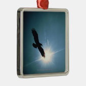 Ornement En Métal Silhouette du vol d'aigle chauve en ciel (Droite)