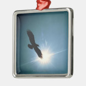 Ornement En Métal Silhouette du vol d'aigle chauve en ciel (Gauche)