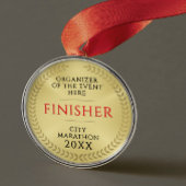 Ornement En Métal Simple Gold And Red Race Finish Recognition Medal
