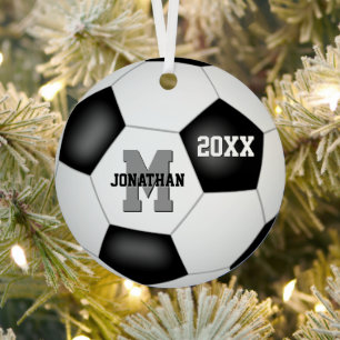 Ornement En Métal simple noir blanc garçon fille sport gardien socce