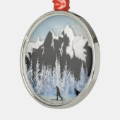 Ornement En Métal Ski de pays croisé (Gauche)