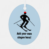 Ornement En Métal Skiier de descente - amusez-vous avec vos noms / t (Recto)