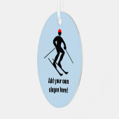 Ornement En Métal Skiier de descente - amusez-vous avec vos noms / t (Avant gauche)