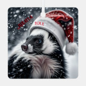 Ornement En Métal Skunk à Santa Hat (Verso)