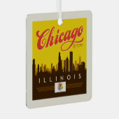 Ornement En Métal Skyline de l'Illinois (Avant droite)