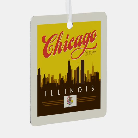 Ornement En Métal Skyline de l'Illinois (Avant droite)