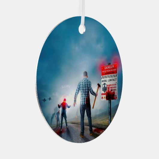 Ornement En Métal SlipperyJoe's heureux Halloween yeux brillants zom (Avant droite)