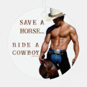 Ornement En Métal SlipperyJoe's save horse ride paille cowboy casque (Verso)