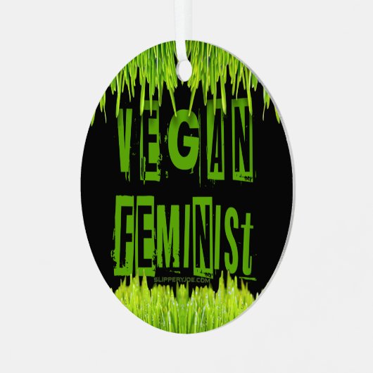 Ornement En Métal SlipperyJoe's Vegan feminist grass word block lett (Avant gauche)