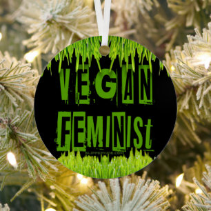 Ornement En Métal SlipperyJoe's Vegan feminist grass word block lett