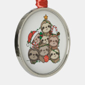 Ornement En Métal Sloth Christmas Tree Funny Animal Noël Cerami (Droite)