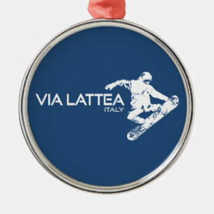 Ornement En Métal Snowboardeur Via Lattea