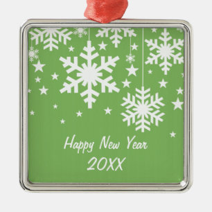 Ornement En Métal Snowflakes et Stars Premium Ornement, Vert