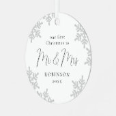 Ornement En Métal Snowflakes Our First Christmas Mr & Mrs Script Met (Avant gauche)