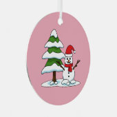 Ornement En Métal Snowman avec Snowman Pine Tree (Avant droite)